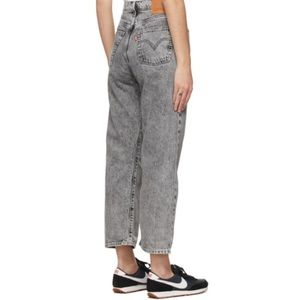 Levi's Ribcage Straight Acid Wash Gray High-Rise Jeans